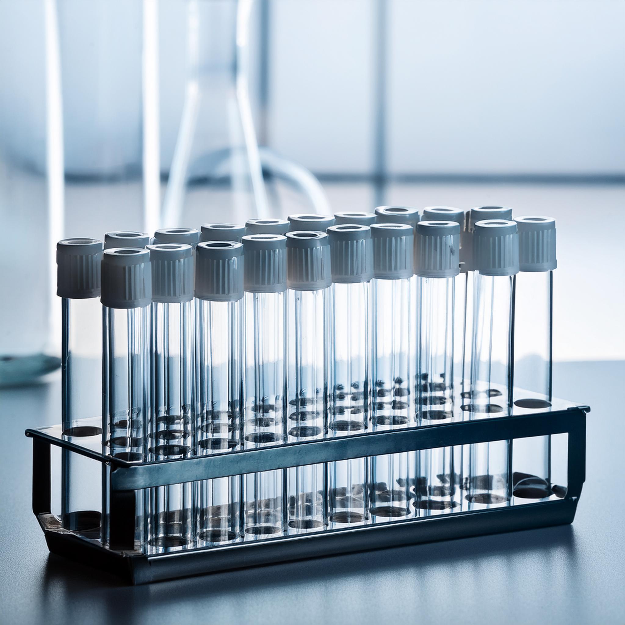 Firefly group of empty test tube vials in a tray 60042