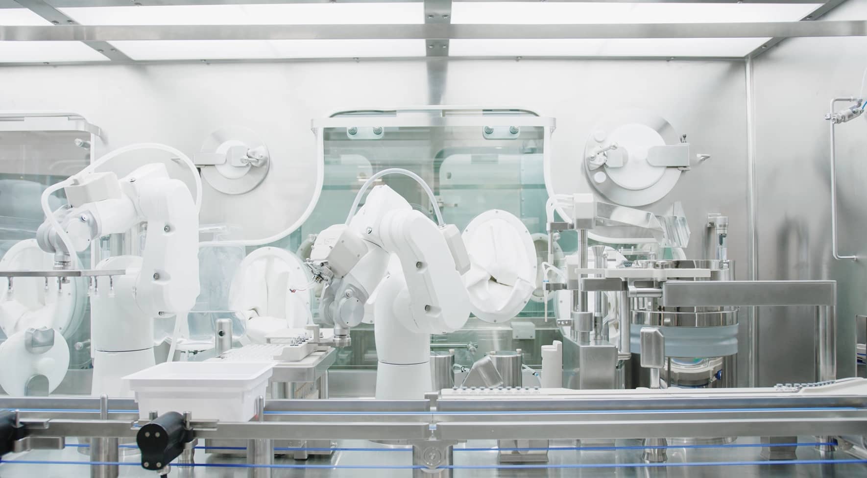 an image showing AST aseptic processing equipment in a cleanroom setting for pharmaceutical development